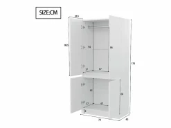 Best Armario 70x40x170 cm - 4 puertas - con varilla para colgar ropa - Armario