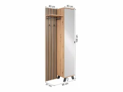 Clearance Armario 80x190x37 cm madera de roble natural Mueble Perchero