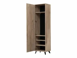 Clearance Armario 53,5x192x35 cm Madera de roble gris Juego de pasillo de 5 piezas Gris / Marru00f3n