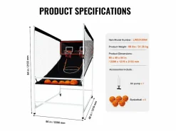 Discount Aro de Baloncesto SucceBuy Juego Arcade de Baloncesto de Interior Double Shot para 2 Jugadores y 5 Pelotas