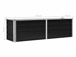 New Clicnbuy Arriate de acero galvanizado 160x40x45 cm Gris antracita