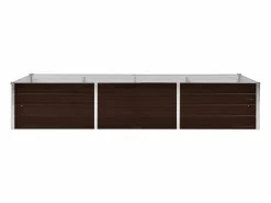 New Arriate de acero galvanizado marrón 240x80x45 cm Jardinera
