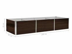 New Arriate de acero galvanizado marrón 240x80x45 cm Jardinera