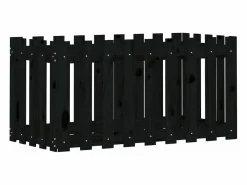 Clicnbuy Arriate elevado jardín con valla madera pino 100x50x50cm