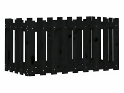 Clicnbuy Arriate elevado jardín con valla madera pino 100x50x50cm