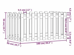 Clicnbuy Arriate elevado jardín con valla madera pino 100x50x50cm