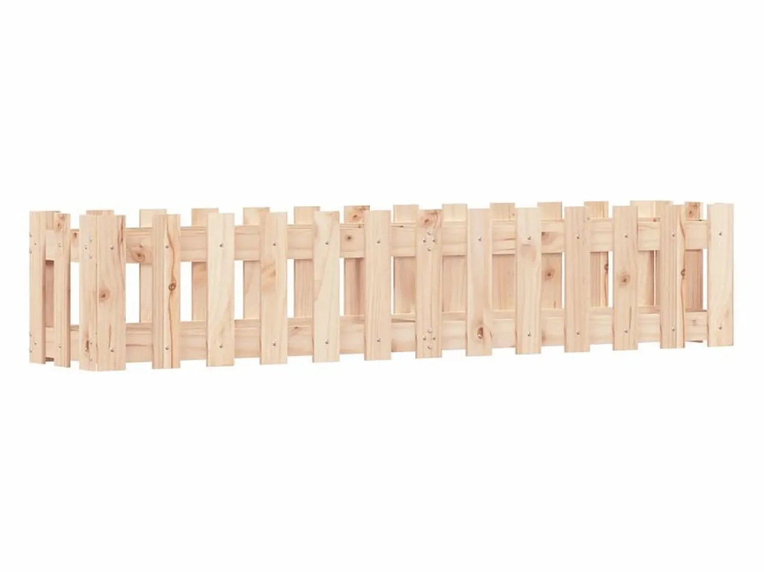 Clearance Clicnbuy Arriate elevado jardín con valla madera maciza pino 150x30x30cm Marru00f3n