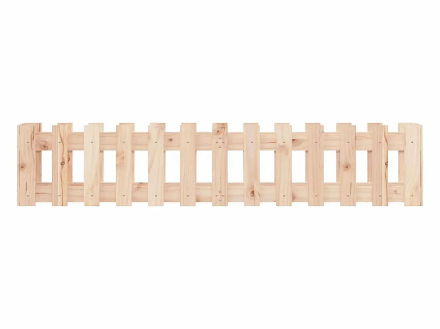 Clearance Clicnbuy Arriate elevado jardín con valla madera maciza pino 150x30x30cm Marru00f3n