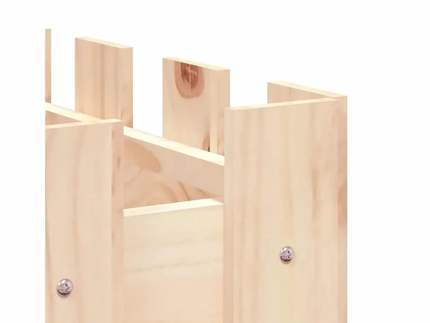 Clearance Clicnbuy Arriate elevado jardín con valla madera maciza pino 150x30x30cm Marru00f3n