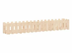 Clicnbuy Arriate elevado jardín con valla madera maciza pino 200x30x30cm