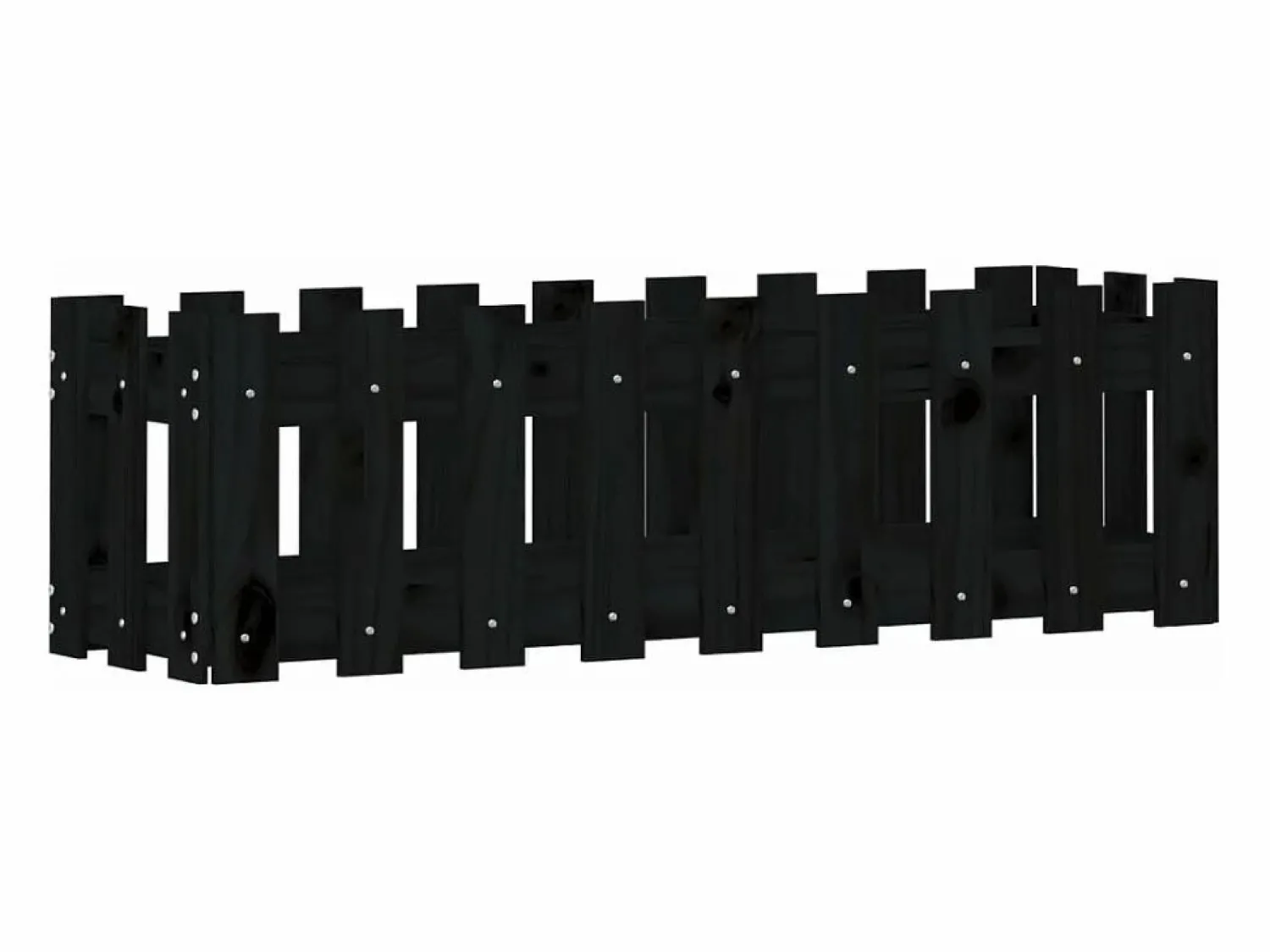 Clicnbuy Arriate elevado jardín con valla madera pino 100x30x30cm Negro