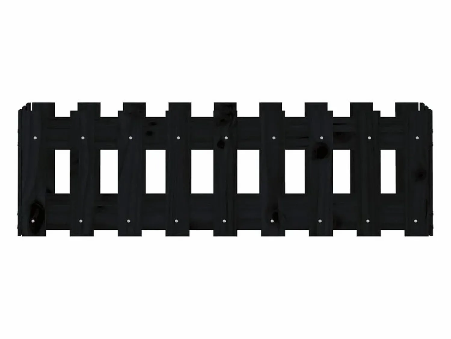 Clicnbuy Arriate elevado jardín con valla madera pino 100x30x30cm Negro