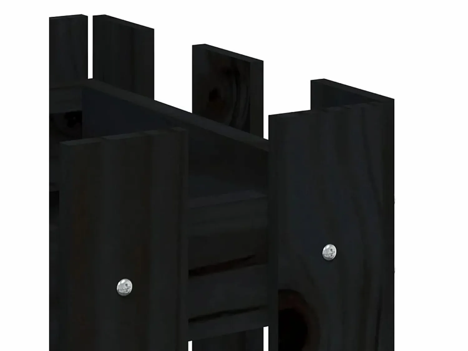 Clicnbuy Arriate elevado jardín con valla madera pino 100x30x30cm Negro
