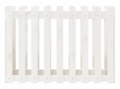 Clicnbuy Arriate elevado jardín con valla madera pino 100x50x70cm Blanco