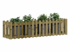 Clicnbuy Arriate elevado jardín valla madera impregnada pino 200x50x50cm