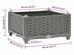 Best Clicnbuy Arriate polipropileno 40x40x23 cm Gris