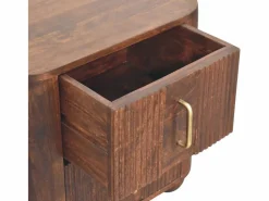 Artisan Furniture Madera maciza Mesita de noche Marlowe acanalada