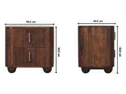 Artisan Furniture Madera maciza Mesita de noche Marlowe acanalada