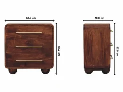 Best Artisan Furniture Madera maciza Baúl redondeado con 3 cajones Cómoda