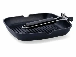Hot Asador Ebano Quid con asa plegable aluminio fundido 24 cm Plancha Cocina