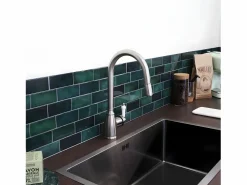 Essebagno Ascott Mezclador para fregadero con ducha extraíble, estilo acero inoxidable
