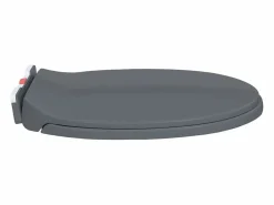 Best Helloshop26 Asiento de inodoro con cierre suave inodoro ovalado para baño hogar restaurante hotel tienda 02_0002918 Gris
