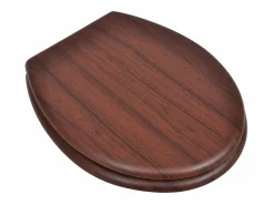 Helloshop26 Asiento de inodoro con tapa MDF diseño marrón sencillo 02_0002880