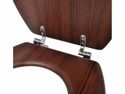 Helloshop26 Asiento de inodoro con tapa MDF diseño marrón sencillo 02_0002880