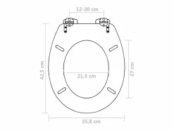 Helloshop26 Asiento de inodoro con tapa de cierre suave construcción de MDF 02_0002876 Negro