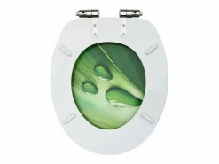 Outlet Asiento de inodoro con tapa de cierre suave 2 piezas MDF diseño de gotas de agua 02_0002981 Tapa De Inodoro