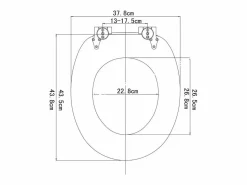 Clearance Helloshop26 Asiento de inodoro de alta gama con núcleo de madera MDF y bisagras de cierre suave decoración de diseño 19_0000730 Marru00f3n