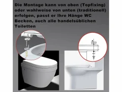 Helloshop26 Asiento de inodoro de alta gama con bajada automática plástico fijación rápida cierre suave 19_0000718