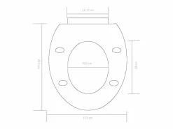 Outlet Helloshop26 Asiento de inodoro de cierre suave y liberación rápida 02_0002906 Blanco