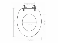 Discount Asiento de inodoro de MDF con tapa de cierre suave acabado porcelana 02_0002904 Tapa De Inodoro