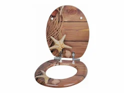Best Helloshop26 Asiento de inodoro de MDF con mecanismo de bajada automática grado marino 19_0000692 Multicolor