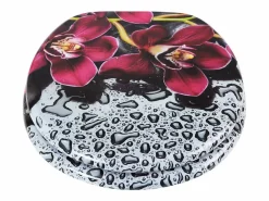 Helloshop26 Asiento de inodoro de MDF con mecanismo de cierre suave color rojo bonito 19_0000712