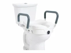 Sale Asiento de Inodoro Elevado SucceBuy, Altura 12,7 cm, Capacidad 158 kg, Ancho Ajustable 48,1 a 55,9 cm, Blanco