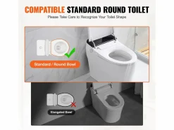 Asiento de Inodoro Elevado SucceBuy, 88,9 mm de Altura, Capacidad 136 kg, Barandillas de Aluminio,