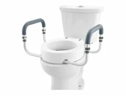 Asiento de Inodoro Elevado SucceBuy, 88,9 mm de Altura, Capacidad 136 kg, Barandillas de Aluminio,