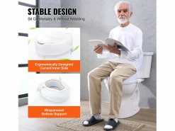 New Asiento de Inodoro Elevado SucceBuy, 12,7 cm de Altura, Capacidad de 136 kg, Elevador Universal, Blanco