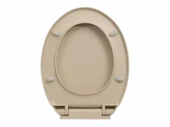 Helloshop26 Asiento de inodoro ovalado con tapa de cierre suave 02_0002921 Beige