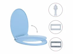 Sale Helloshop26 Asiento de inodoro ovalado de cierre suave 02_0002923 Azul