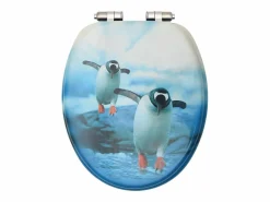 Helloshop26 Asiento de inodoro Penguin de MDF con tapa de cierre suave 02_0002937