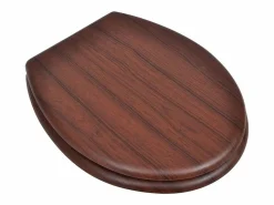 Helloshop26 Asientos de inodoro con tapa 2 piezas MDF marrón 02_0002946
