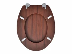 Helloshop26 Asientos de inodoro con tapa 2 piezas MDF marrón 02_0002946