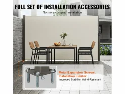 Auvent Laterales Retractil SucceBuy, 180 x 350 cm, Escreen de Privacidad para Terraza y Separador de Valla,