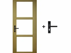 GD Menuiseries Ayous Bloque de puerta acristalamiento transparente H204 x L83 Panel lateral derecho + manija