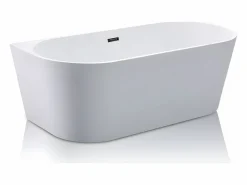 Bañera acrílica blanca de exenta, 200L, 149,5 x 75 x 58 cm, DIVINA Bañera Semi Exenta