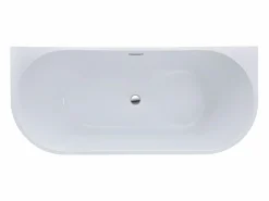 Bañera acrílica blanca de exenta, 200L, 149,5 x 75 x 58 cm, DIVINA Bañera Semi Exenta