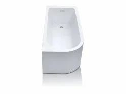 Clearance Bañera acrílica blanca de esquina, 240L, 170 x 75 x 58 cm, ángulo recto, ANIKA Bañera Rinconera